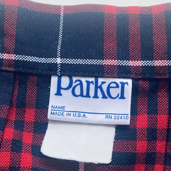 Parker Plaid Pleated Skirt Small VINTAGE Blue Red School Girl Preppy Blokecore - Picture 5 of 6